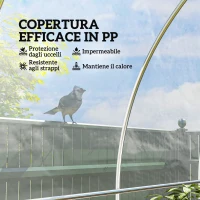 Outsunny Copertura per Serra 6x10 m di Ricambio, Telo per Serre a Tunnel in PP Anti UV e Impermeabile, Trasparente(m-4)