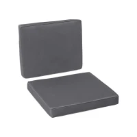 Outsunny Lot de 2 coussins de chaise coussins d'assise déhoussables grand confort coussins matelassé rembourré mousse tissu polyester gris foncé(m-11)