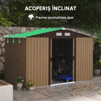 Outsunny Casuta Gradina Fier Galben 277×191×192 cm – Magazie Spatioasa(m-8)