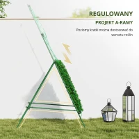 Outsunny Stalowa pergola do pnączy w kształcie A nie rdzewiejąca, do roślin pnących 101x133x227 cm, Zielona(m-4)