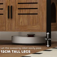 PawHut Cat Litter Box Enclosure with Tall Legs, Scratching Board, Double Doors, Ventilation Holes, 80 x 45 x 50 cm, Dark Brown(m-7)