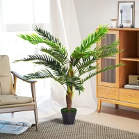 Outsunny Planta Artificial en Maceta Altura 123 cm Árbol Artificial para Decoración Hogar Oficina Verde(m-2)