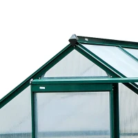 Outsunny Szklarnia, Treibhaus, z Oknem Dachowym, Drzwi Przesuwne, Transparentny, Poliwęglan+Aluminium, 190 x 252 x 201cm(m-11)