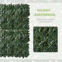 Outsunny 12 sztuk ściana ze sztucznych roślin tworzywo sztuczne 50 cm x 50 cm x 5 cm(m-6)