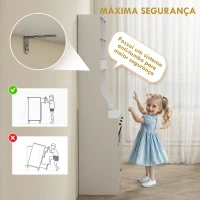HOMCOM Armário de Cozinha com 2 Portas Corrediças 3 Gavetas Bancada para Micro-Ondas e Prateleiras Ajustáveis 93,5x40x180 cm Branco(m-6)