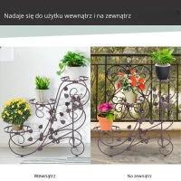 Outsunny stojak na kwiaty 3-poziomowy kwietnik, stojak na rośliny, metal(m-5)