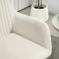 HOMCOM Sillón de Salón Tapizado en Terciopelo con Asiento Acolchado Base Metálica Cruzada Crema(m-7)