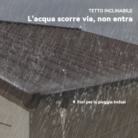 Outsunny Casetta da Giardino in Acciaio Effetto Legno e Doppie Porte Scorrevoli, 278x195x215 cm, Marrone(m-7)