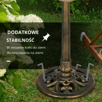 Outsunny Poidełko dla ptaków z podstawką, wysokość 71 cm, kąpiel dla ptaków, karmnik dla ptaków z misą w kształcie liścia lotosu, poidełko dla dzikich ptaków do ogrodu, na balkon, w kolorze brązowym(m-7)