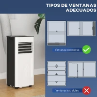 HOMCOM Ar Condicionado Portátil 3 em 1 9000 BTU Arrefecedor Ventoinha Desumidificador 24,1 L/Dia com 2 Velocidades 25m² Branco(m-8)