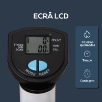 HOMCOM Máquina de Step Stepper Fitness em Casa com Tela LCD Alça e Pedais Antiderrapantes para Ginásio 55x44x108 cm Azul e Branco(m-4)