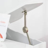 HOMCOM Piano de Cola Infantil de MDF con 30 Teclas Taburete y Atril de Partituras Piano para Niños Instrumento Musical Didáctico 52x50x49 cm Blanco(m-8)