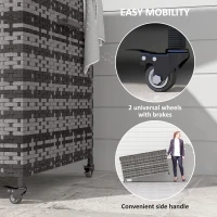 Outsunny 627 L Rattan Storage Box - Dark Grey(m-6)