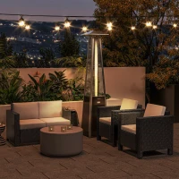 Outsunny 11.2KW Outdoor Patio Gas Heater Standing Pyramid Heater w/ Regulator and Hose(m-10)