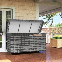 Outsunny 627 L Rattan Storage Box - Dark Grey(m-9)