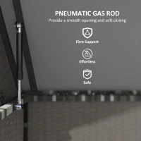 Outsunny 627 L Rattan Storage Box - Dark Grey(m-5)