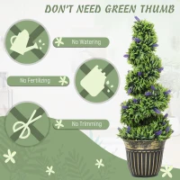 HOMCOM Set of Two 90cm Artificial Lavender Trees(m-6)