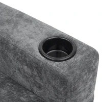 L-Shaped Corner Sofa with USB Charging Ports, Cup Holders, Ergonomic 3-Seater Sectional Couch for Apartment, 202L x 137W x 80H cm, Grey(m-8)