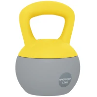 SPORTNOW 12KG Soft Kettlebell, Kettlebell with Non-Slip Handle for Home Gym, Weight Lifting, Strength Training, Yellow/Grey(m-10)