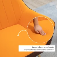 HOMCOM Poltrona de Sala de Estar Estofada em Couro Sintético e Veludo com Apoios para os Braços Pés Dourados 64x62x72,5 cm Amarelo(m-5)