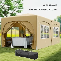 Outsunny 3 x 6 m Pawilon Pop-up z bocznymi ścianami, UPF50+, regulowany namiot ogrodowy z torbą transportową i workami z piaskiem(m-7)