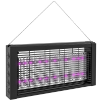 HOMCOM Lámpara Antimosquitos con Luces LED Mata Mosquitos Eléctrico Efecto 60 m² para Interior 49x6x25 cm Negro