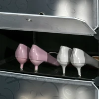 HOMCOM Armario Modular para Zapatos de Plástico con 12 Cubos Puertas y Conectores Diseño DIY para Entrada o Dormitorio Negro(m-7)