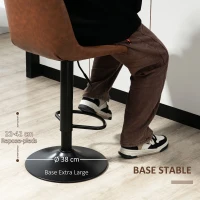 HOMCOM Lot de 2 tabourets de bar style vintage réglable pivotant avec repose-pied revêtement synthétique marron(m-7)