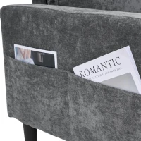 L-Shaped Corner Sofa with USB Charging Ports, Cup Holders, Ergonomic 3-Seater Sectional Couch for Apartment, 202L x 137W x 80H cm, Grey(m-10)