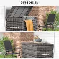 Outsunny 627 L Rattan Storage Box - Dark Grey(m-8)