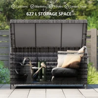Outsunny 627 L Rattan Storage Box - Dark Grey(m-4)