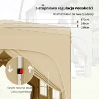 Outsunny 3 x 6 m Pawilon Pop-up z bocznymi ścianami, UPF50+, regulowany namiot ogrodowy z torbą transportową i workami z piaskiem(m-5)