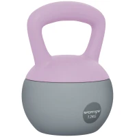 SPORTNOW 12KG Soft Kettlebell, Kettlebell with Non-Slip Handle for Home Gym, Weight Lifting, Strength Training, Purple/Grey(m-1)