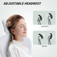 Vinsetto Multi-Adjustable Office Chair, with Lumbar Support, Headrest and Mesh Back - White(m-7)