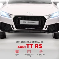HOMCOM Coche Eléctrico para Niños de 3+ Años Audi TT Eléctrico 12V con Velocidad 3 km/h Mando a Distancia 102x60x44 cm Blanco(m-4)