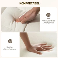 HOMCOM Wyściełany Bujany Fotel, Fotel Relaksacyjny z Podłokietnikami i Stalową Ramą, do Salonu, Sypialni, Kolor Kremowy(m-6)