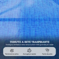 Outsunny Sdraio da Giardino Pieghevole con Schienale Regolabile, Cuscino e Foro per Viso, Blu Scuro(m-6)