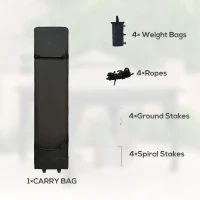 Outsunny 3 x 3(m) Pop Up Gazebo with Mosquito Netting, 1 Person Easy up Marquee Party Tent with 1-Button Push, Double Roof, Carry Bag, Sandbags, Height Adjustable Instant Shelter, Grey(m-9)