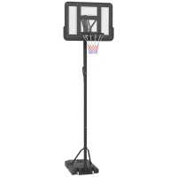 SPORTNOW Height Adjustable Basketball System, Freestanding Basketball Hoop and Stand w/ Wheels, 2.35-3.05m(m-1)