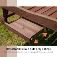 Outsunny Pat Sezlong de Gradina cu roti si tava detasabila din lemn(m-4)