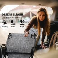 Outsunny Sezlong pliabil cu spatar inclinabil pe 4 nivele, Scaun(m-5)