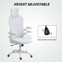 Vinsetto Multi-Adjustable Office Chair, with Lumbar Support, Headrest and Mesh Back - White(m-4)