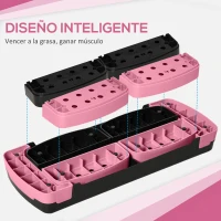 HOMCOM Step de Aeróbic para Fitness Antideslizante con Altura Regulable 3 Niveles de 10/15/20 cm Carga 150 kg 80x31x20 cm Rosa(m-5)