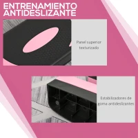 HOMCOM Step de Aeróbic para Fitness Antideslizante con Altura Regulable 3 Niveles de 10/15/20 cm Carga 150 kg 80x31x20 cm Rosa(m-6)