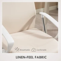 HOMCOM Fabric High Back Office Chair - Cream White(m-7)