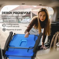 Outsunny Sdraio da Giardino Pieghevole con Schienale Regolabile, Cuscino e Foro per Viso, Blu Scuro(m-7)