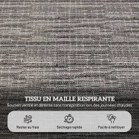 Outsunny Chaise longue de jardin pliante dossier réglable sur 4 niveaux, trou de lecture et appui-tête 72L x 194l x 31H cm Gris(m-6)