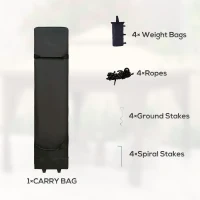 Outsunny 3 x 3(m) Pop Up Gazebo with Mosquito Netting, 1 Person Easy up Marquee Party Tent with 1-Button Push, Double Roof, Carry Bag, Sandbags, Height Adjustable Instant Shelter, Khaki(m-9)