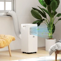 HOMCOM Condizionatore Portatile 4 in 1 con Deumidificatore, Timer 24 Ore e Telecomando, Bianco(m-9)