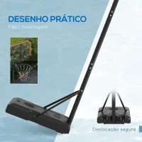 SPORTNOW Tabela de Basquetebol de Exterior com Altura Ajustável 235-264 cm Suporte para Bola Rodas e Base Recarregável Preto(m-6)